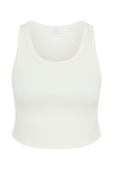 Morgana Ribbed Tank Top - White