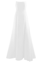 Rosella Satin Strapless Maxi Dress - White