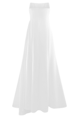 Rosella Satin Strapless Maxi Dress - White