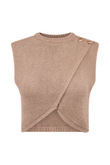 Sloane Overlay Knit Top - Latte