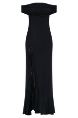 Audrey Off Shoulder Mesh Maxi Dress - Black